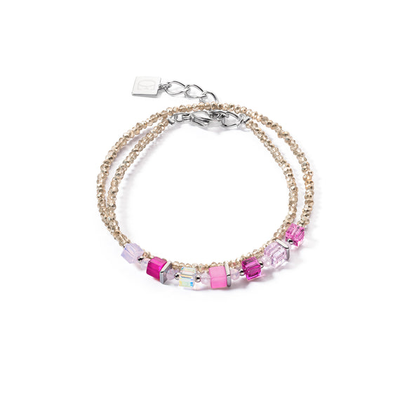 COEUR DE LION Joyful Colours Wrap bracelet silver pink
