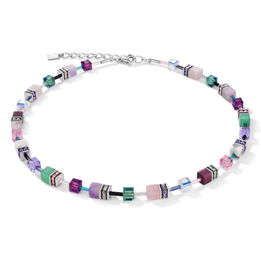 COEUR DE LION Necklace GeoCUBE® Swarovski® Crystals & Gemstones lilac-green