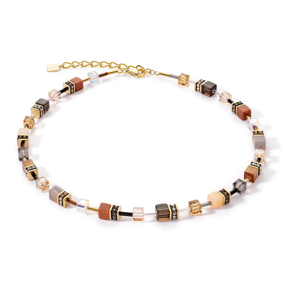 COEUR DE LION GeoCUBE® Iconic Precious necklace brown