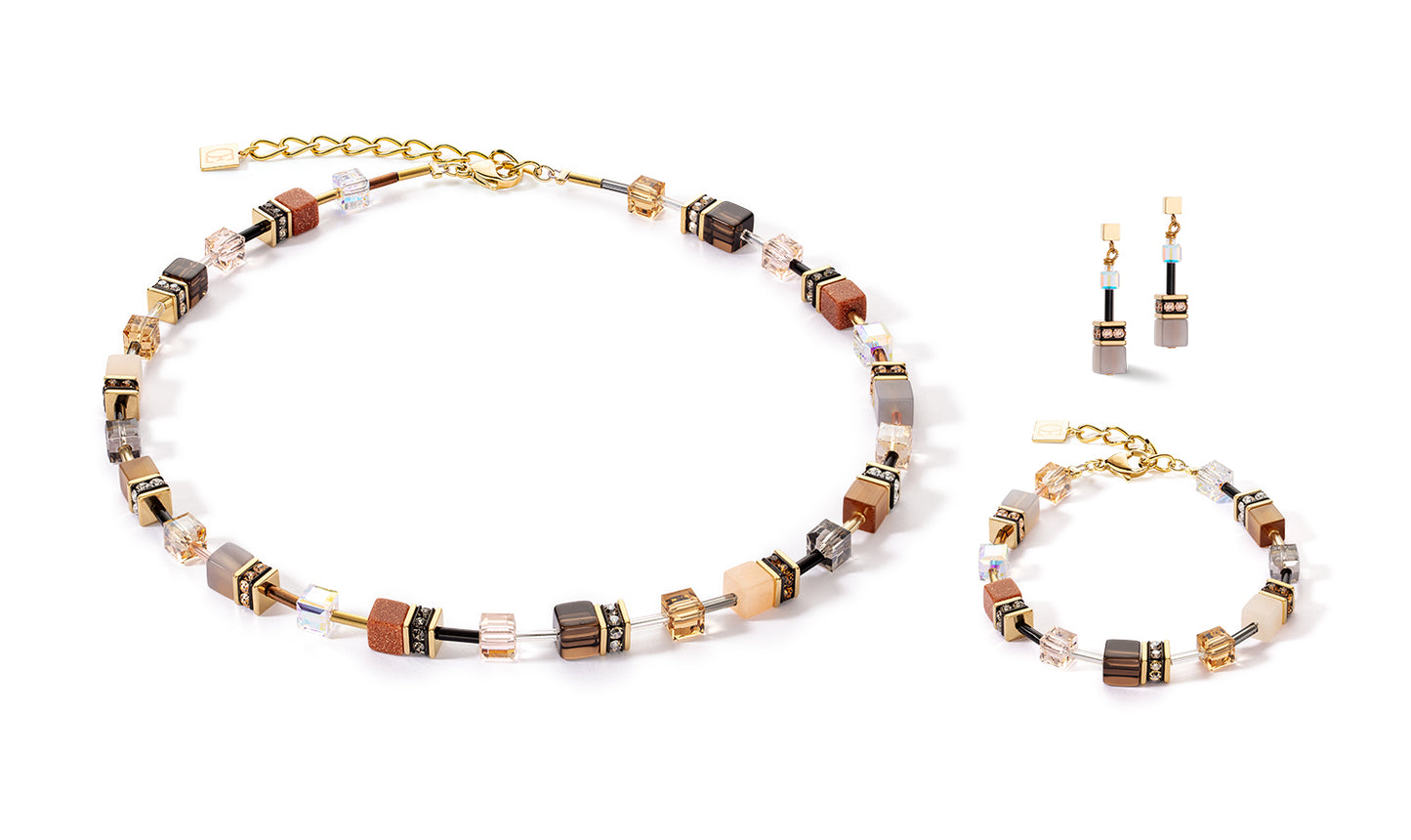 COEUR DE LION GeoCUBE® Iconic Precious necklace brown