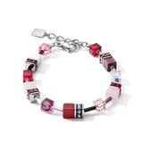 COEUR DE LION Bracelet GeoCUBE® Swarovski® Crystals & Gemstones red-purple