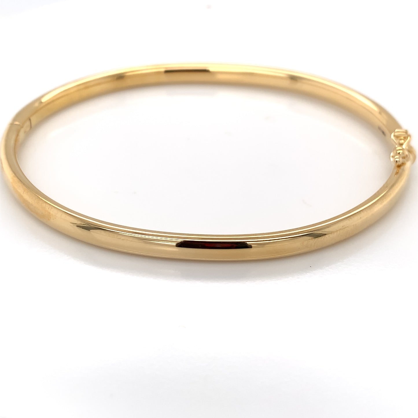 9ct Gold 4mm Oval Bangle GB355