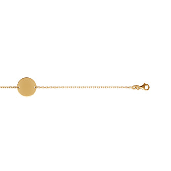 Amèlie 18ct Gold-Plated Engravable Disc Bracelet 16cm
