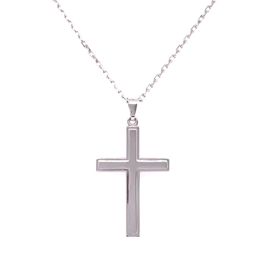 Sterling Silver Edged Men's Cross SP5324