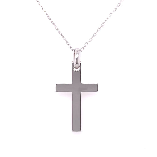 Sterling Silver Plain Men's Cross 20 inch Chain SP5328