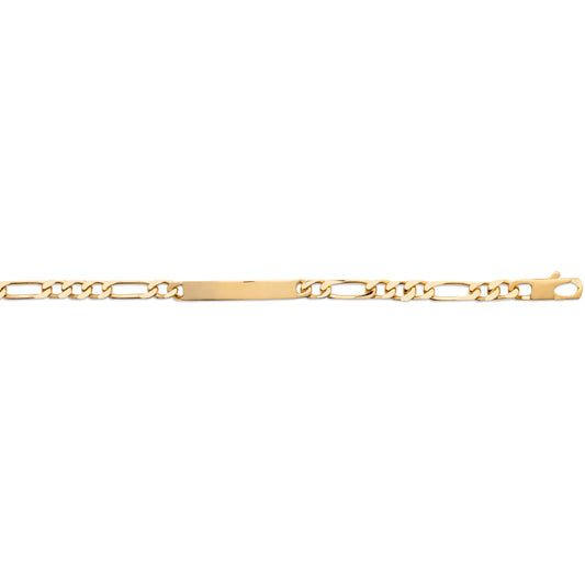 Amèlie 18ct Gold-Plated 19.5cm Men's Engravable Identity Figaro Bracelet