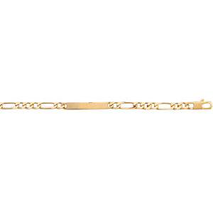 Amèlie 18ct Gold-Plated 19.5cm Men's Engravable Identity Figaro Bracelet