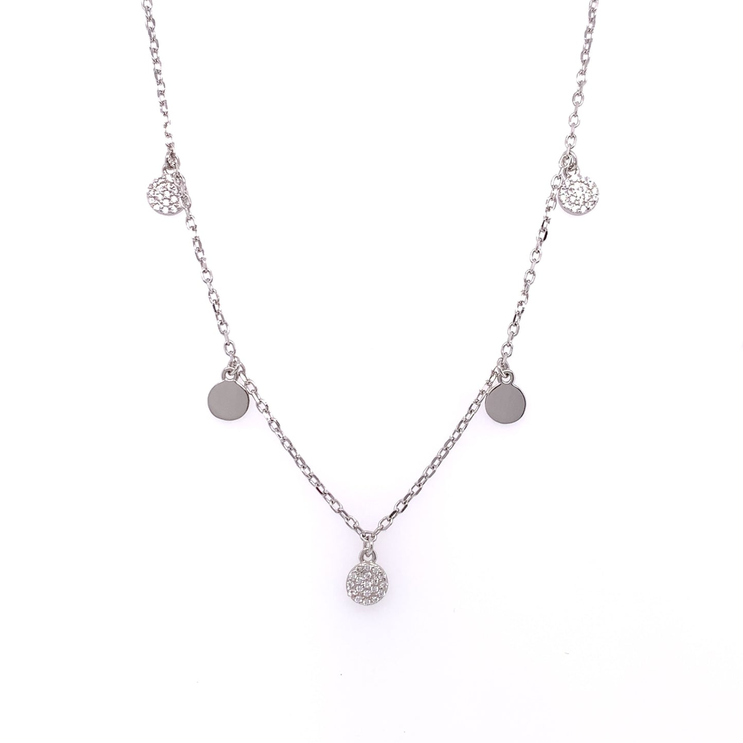 Sterling Silver CZ Drops Necklet SP5800