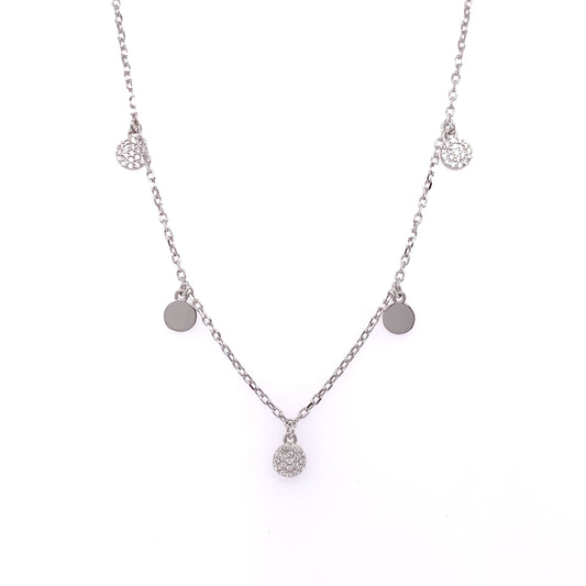 Sterling Silver CZ Drops Necklet SP5800