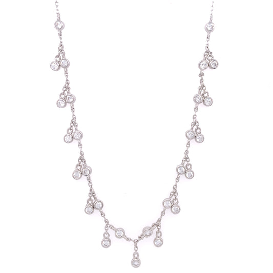 Sterling Silver Drop CZ Stones Necklet SP5801