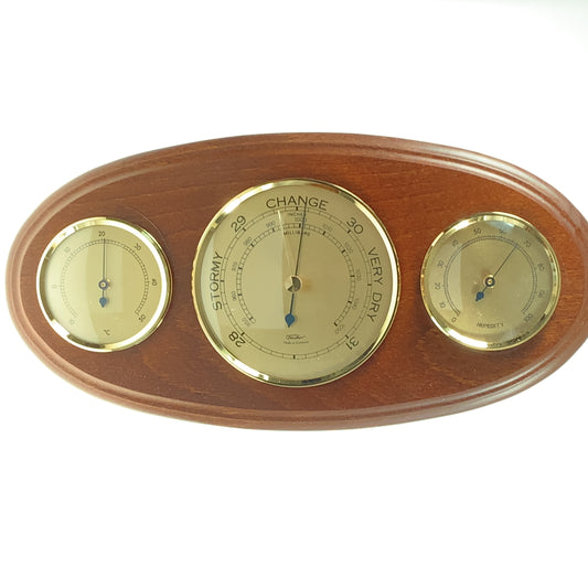 Fischer Oval Thermometer, Hygrometer & Barometer