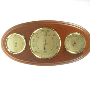 Fischer Oval Thermometer, Hygrometer & Barometer
