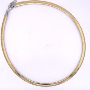 Sterling Silver 18ct Gold Bi-colour 6mm Omega Necklace