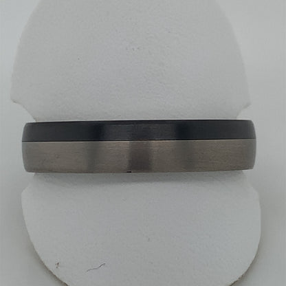 Titanium Wedding Ring with Zirconium Edge Band 5mm