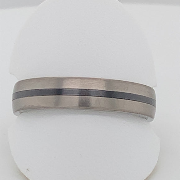 Titanium Wedding Ring with Zirconium Centre Band 5mm