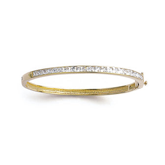 Amèlie 18ct Gold-Plated CZ Channel-set Bangle 80116260