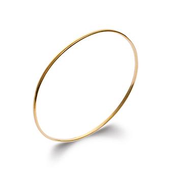 Amèlie 18ct Gold-Plated 2mm D-Shape Bangle