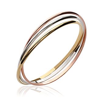 Amèlie 18ct Gold-Plated 3 Colour Triple Bangle 80573666