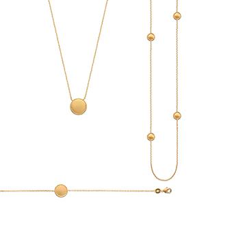 Amèlie 18ct Gold-Plated Long Disc Necklace 82172911