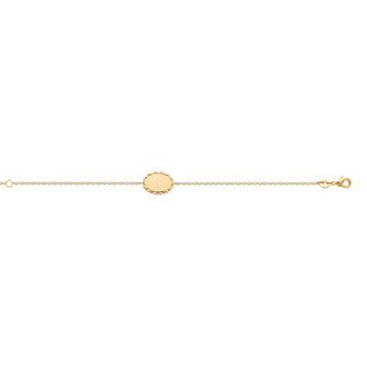 Amèlie 18ct Gold-Plated Engravable Oval Disc Bracelet 82182218