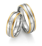 Steel Wedding Ring with 14K Yellow Gold Stripes 88/60020-060