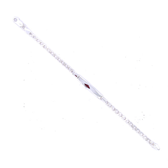 Silver Kids 17cm Curb Identity Bracelet