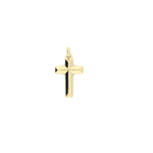 9ct Yellow Gold Tapered Polished Cross GP700