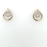 9ct Gold Diamond 0..066ct Teardrop Stud Earrings