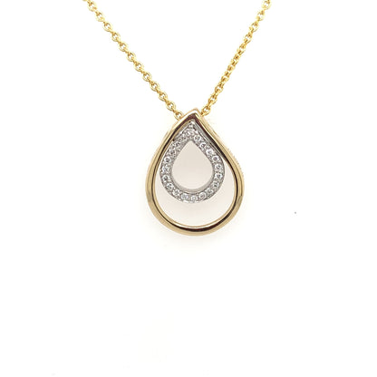 9ct Gold Diamond 0..08ct Teardrop Pendant