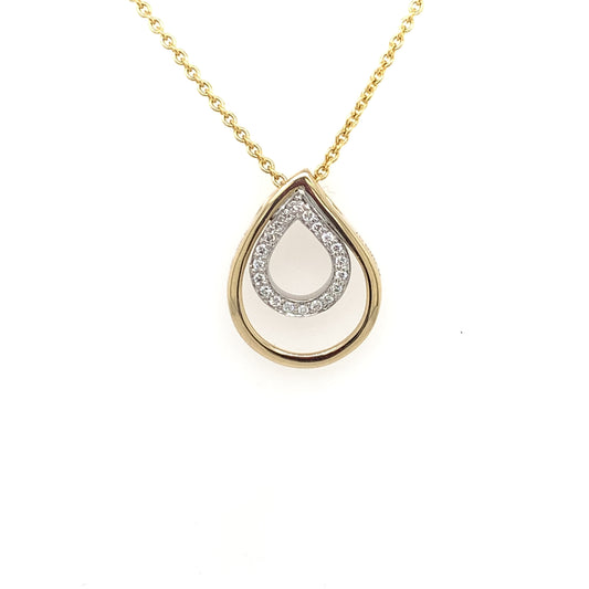 9ct Gold Diamond 0..08ct Teardrop Pendant