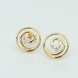 9ct Gold Diamond 0..048ct Spiral Stud Earrings
