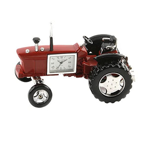 Miniature Red Tractor Clock