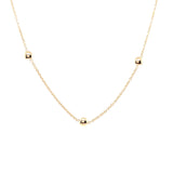 9ct Gold 5 Bead Necklace & Bracelet Set GN180