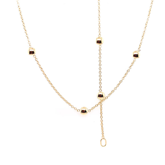 9ct Gold 5 Bead Necklace & Bracelet Set GN180
