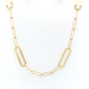 9ct Gold Long Paperlink Necklace & Bracelet Set