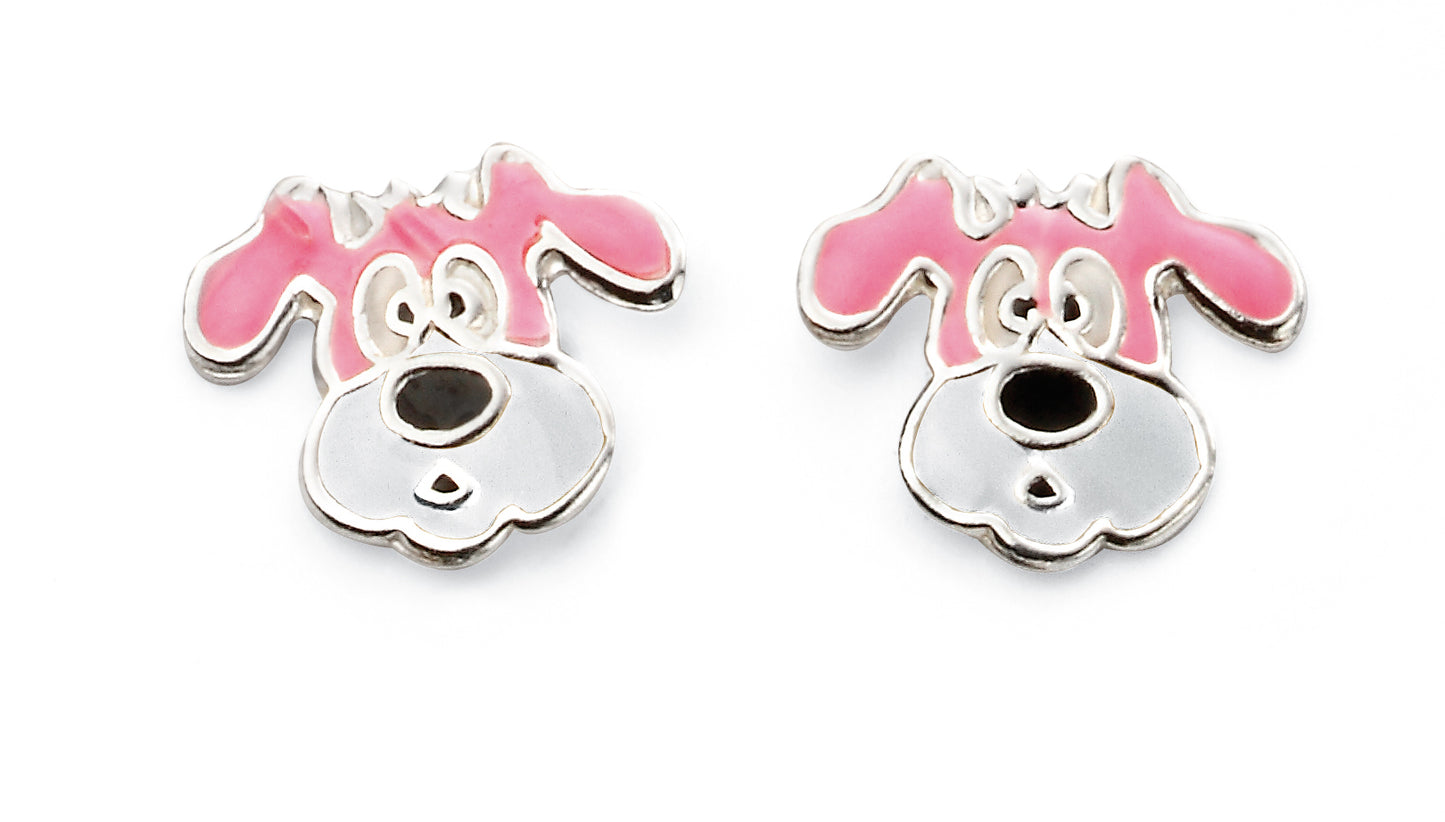 Pink Puppy Stud Earrings