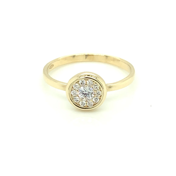 9ct Gold Cute CZ Halo Ring