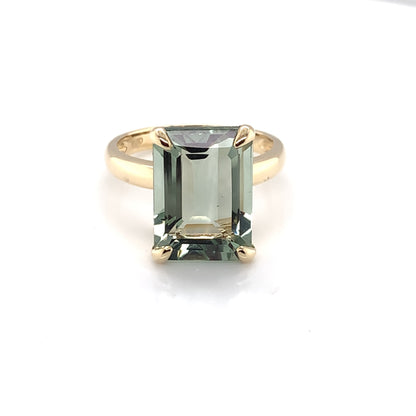 9ct Gold Green Amethyst Cocktail Ring