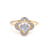 9ct Gold CZ Vintage Style Ring