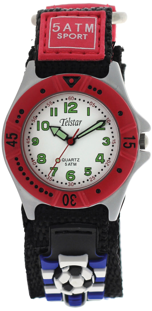 Telstar Boys Black/Red Football Watch