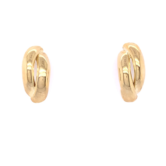 9ct Gold Crossover Stud Earrings