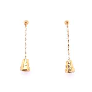 9ct Gold Graduated Chain Drop Earrings