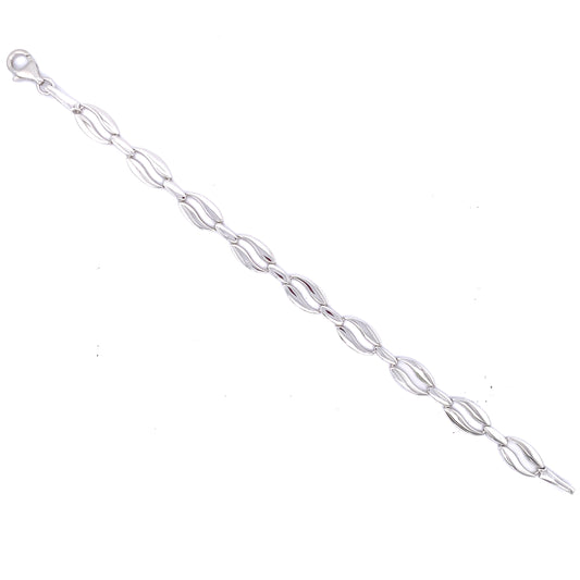 Sterling Silver Italian Oval Swirl Bracelet