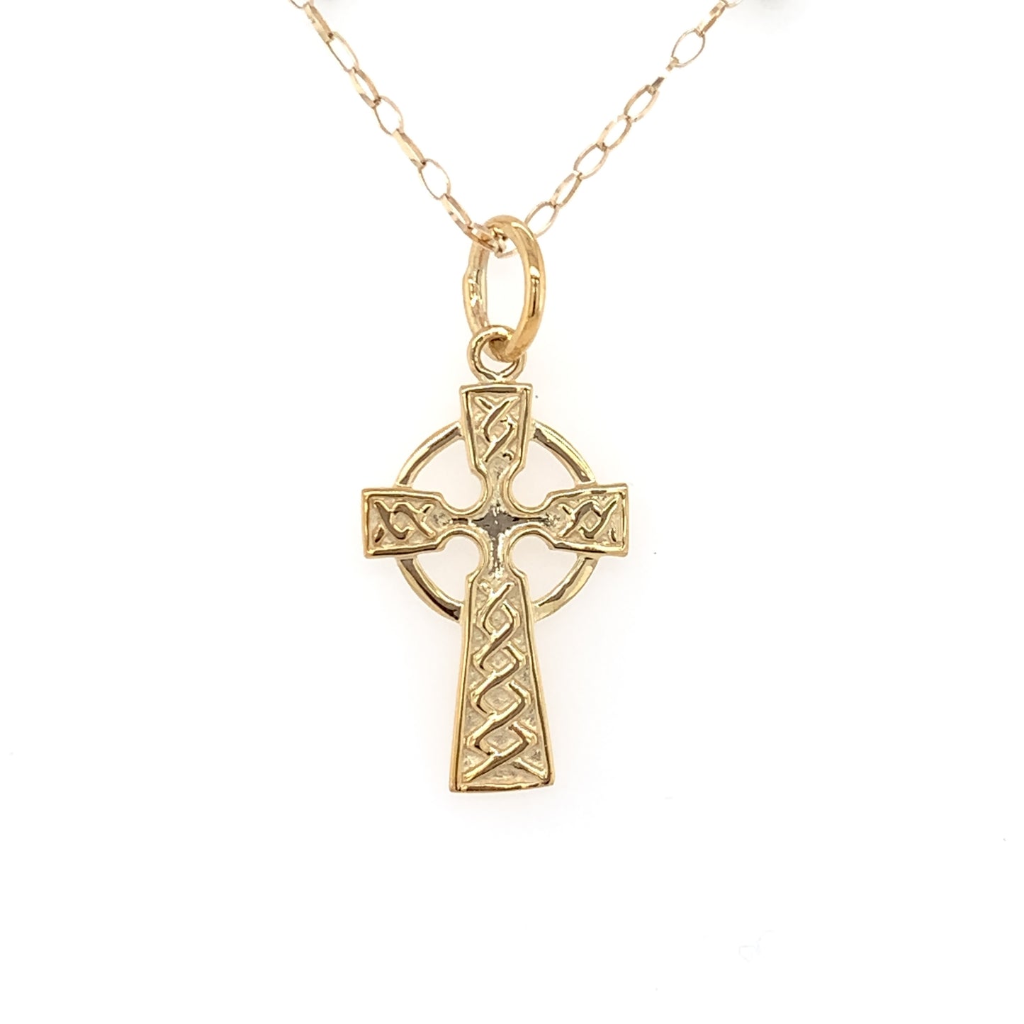 9ct Yellow Gold 25mm Celtic Cross