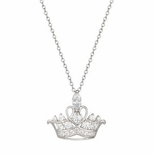 Disney Princess Tiara Sterling Silver Necklace
