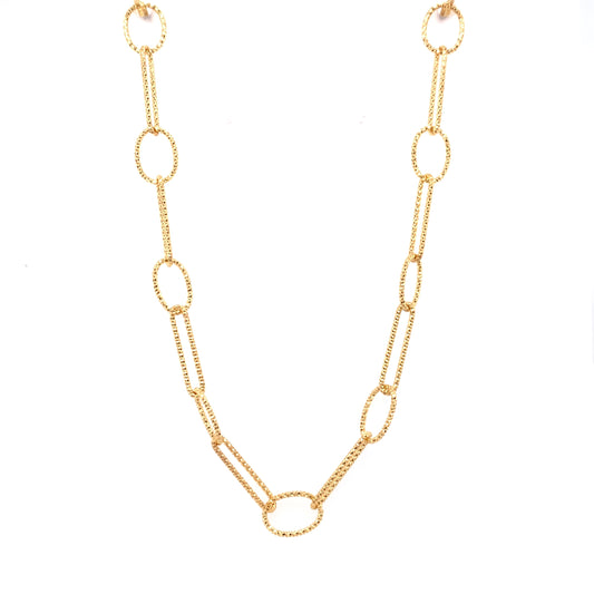 Sterling Silver 18ct Gold Italian Paper Link Necklace