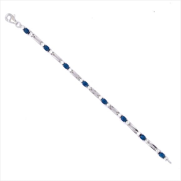 Sterling Silver Blue CZ Bracelet