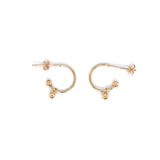 9ct Gold Hoop with Ball Dropper Stud Earrings