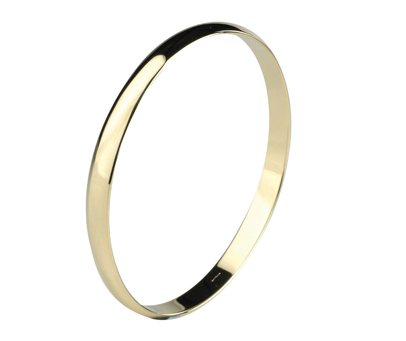 9ct Gold 6mm D-Shaped Solid Bangle GB344