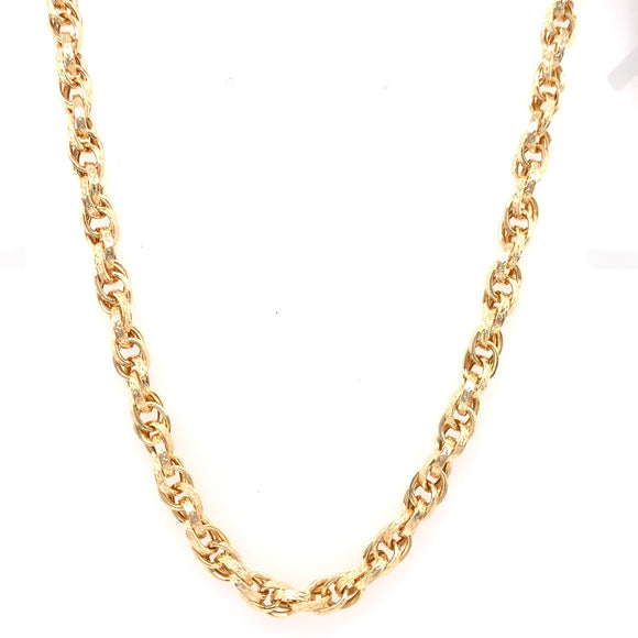 9ct Gold Textured Rope Chain Necklet